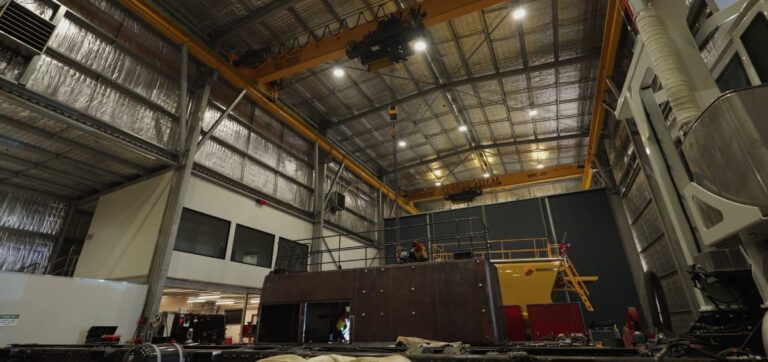 Auspan Heavy Vehicle Workshops Industrial Shermac Mining Workshop With Crane no logo