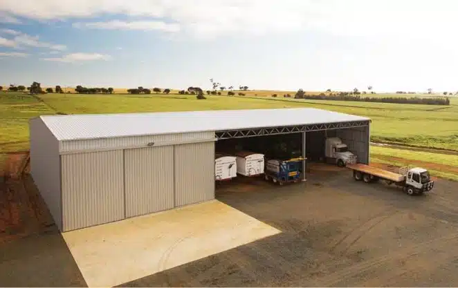 Heavy-duty structural steel machinery shed